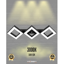 Amıgo Siyah Kasa, Sarı Işık Modern Plafonyer Led Avize Siyah