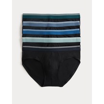 Marks & Spencer 5'li Pamuklu Slip T14002561f Siyah Mix
