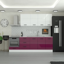 250 Cm Mutfak Dolabı Mdf Kapak Tezgah Dahil Yrkn250 102 Mürdüm
