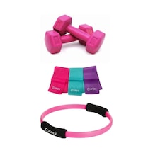 Cosfer Pilates Seti 1X2 Kg Dambıl Çember 3Lü Pilates Bant 120X7.5