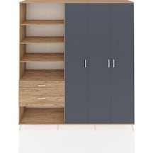 Hyperion Dolap 16 Raflı 2 Çekmeceli 3 Kapaklı 220x44x243 Çam-antrasit/çam Antrasıt/atlas Çam