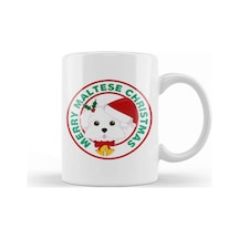 Merry Christmas Maltese Dog Kupa Bardak Porselen Karışık