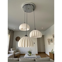 Solis Modern 3 Lü Sarkıt Avize Salon Ve Mutfak Aydınlatması Şık Bohem Tarz Nestvibe Gümüş