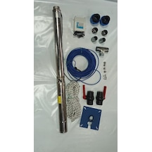 Impo Sk 404/14 1,5Hp Technoplast Başlıklı  60 Mt Yassı Kablolu Ve Panolu 120 Mt Halatlı Çift Vanalı Akıtma Başlıklı Monofaze Takım Dalgıç Pompa