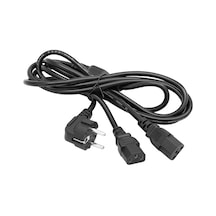 17972 Çift Güç Çıkışlı 1.8 Metre Pc Power Kablosu Dişi Iec C13 Ac220v Tek Priz