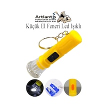 Küçük El Feneri Led Işıklı 1 Adet Anahtarlıklı Mini El Feneri İlk Yardım Feneri Deprem Feneri Karne Hediyesi Sarı