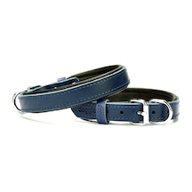 Doggie Konfor Deri Boyun Tasması 2x35-40CM Mavi
