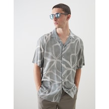 Lcw Vision Haki Regular Fit Kısa Kollu Desenli Erkek Gömlek