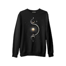 Güneş Yörünge Siyah Erkek Kalın Sweatshirt