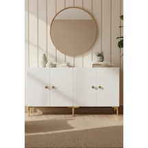 Ka1517bg Simple Konsol Ve Tv Sehpası Beyaz-gold 150cm