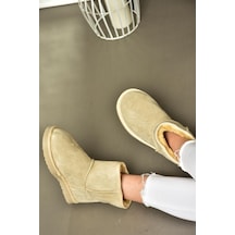 Fox Shoes R612026502 Bej Süet İçi Tüylü Kadın Bot Bej