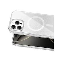 Bezos Onegif İphone 16 Pro Max Uyumlu Sora Simli Magsafe Kapak - Beyaz Dmc
