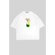 Tarzsokak Mojito Baskılı Beyaz Oversize Unisex Beyaz