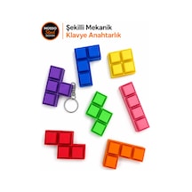 Şekilli Mekanik Klavye Anahtarlık Tetris Klavye Anahtarlık Klik Sesli Fidget Mekanik Switch Keychain