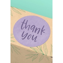90 Adet Thank You Teşekkür Etiketi Lila Yuvarlak 3x3cm St2009 Çok Renkli
