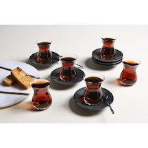 Seasons Siyah 6 Kişilik Çay Takımı Açık Gri