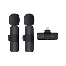 K9 Kablosuz Yaka Mikrofonu Lightning 2 Li Mini Mikrofon Youtube Tik Tok 2 Adet