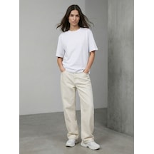 LTB Vıenne Orta Bel Düz Paça Krem Jean Pantolon İndigo