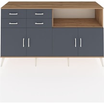 Kronos Konsol 4 Raflı 4 Çekmeceli 4 Kapaklı 176x59x99 Çam-antrasi Çam-antrasit