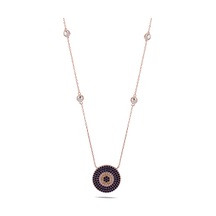 Kuyumcudukkani Zincirli"kenar Taşlı Nazar Boncuklu"kolye-37207-r-m Rose Gold