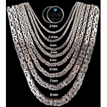 Omar Silver Zincir 925 Ayar 4 Mm Gümüş Erkek Kare Kral Kolye