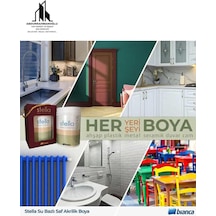 Stella Boya Yeni Nesil Yaşam Boyası Dolap-fayans-cam-plastik-ahşap 1 Lt Beyaz Beyaz