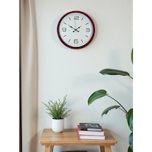 36 Cm Kırmızı Modern Dekoratif Duvar Saati Çok Renkli