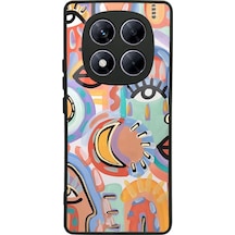 Xiaomi Redmi Note 14 Pro 4g Suluboya Retro Göz Tasarımlı Glossy Telefon Kılıfı Çok Renkli