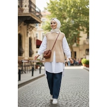 Çeyizlik Simli Robalı Yelek Düğmeli, Uçan Yelek Modeli Çeyizlik Yelek Somon