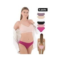 Cnt Kadın / Kız Külot Likralı Penye 6'lı Premium Paket Karışık Karışık