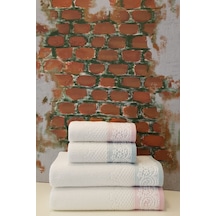 4'lü Banyo Havlu Seti - Pudra Mint Çok Renkli