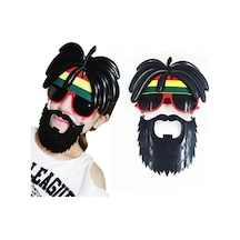 Mey İthalat Rasta Peruklu Rasta Sakallı Bob Marley Bıyıklı Parti Gözlüğü 27x18 Cm Diğer