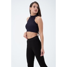 Quhox Kadın Kaşkorse Crop Atlet Lacivert