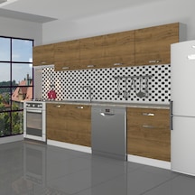 Decoraktiv Elite 280 Mdf Hazır Mutfak Dolabı - Tezgah Dahil - Naturel Pera Meşe