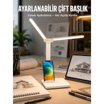 Ayarlanabilir Kısılabilir Led Masa Lambası Entegre Kalemlik Ve Telefon Tutucu Özellikli Yeni Nesil Beyaz 42598095