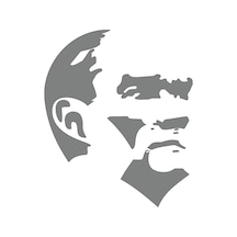 Mustafa Kemal Atatürk Silüet Sticker 17x17 Cm mavi
