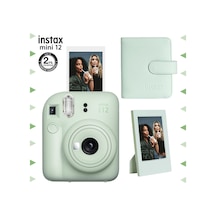 Fujifilm Instax Mini 12 Fotoğraf Makinesi + Çerçeve + 64'lü Kare Albüm Seti Yeşil