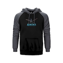 Avatar The Way Of Water Warrios Gri Renk Reglan Kol Kapşonlu Sweatshirt Gri
