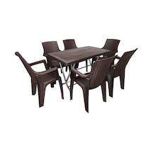 Depootoptan Mandella Zeugma 70 x 120 CM Katlanır Ayak 6 Kişilik Nibras Koltuk Masa Kahverengi