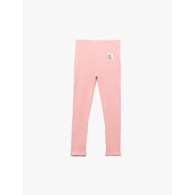 Koton Beli Lastikli Ribanalı Pamuklu Tayt Pembe 7wkg40004ak Gül