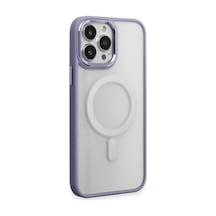 Apple iPhone Uyumlu 15 Pro Kılıf Room Magneticsafe Silikon - Lila Bz8683140617257