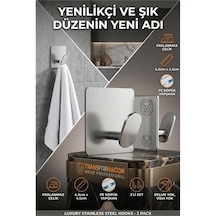 Zenvac 2'li Banyo Ve Mutfak Askı Seti - Sus304 Lazer Kesim Çelik Ultra Güçlü Yapışkanlı Askı 723140 Zenvac29 Renkli