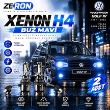 Golf Iv Xenon H4 Buz Mavi Led Far Ampulü 12v 2 Adet Yüksek Aydınlatma Kolay