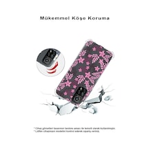 Vivo Y20 Uyumlu Köşe Korumalı Floral Pembe Tasarımlı Şeffaf Silikon Kılıf