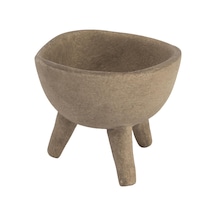Küçük Saksı, Mat, Boz Kahverengi, Pişmiş Toprak, 7,6 Cm