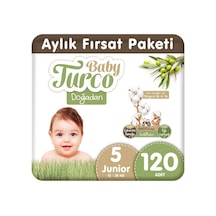 Baby Turco Doğadan Bebek Bezi 5 Numara Junior Aylık Fırsat Paketi 120 Adet