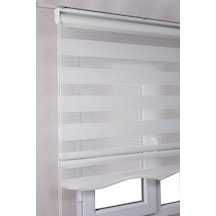 Etekli Düz Zebra Kaliteli Güneşlik Stor Perde Beyaz