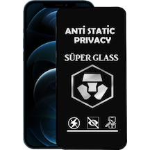 Apple Uyumlu   iPhone 12 Pro Max Tam Kaplayan Anti Statik Hayalet Süper Temperli Cam Ekran Koruyucu