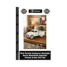Özel Üretim Kablosuz Nostaljik Retro Bluetooth Hoparlör Pickup Araba D54 Bej