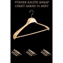 Ceket Elbise Askısı Ahşap 48 Cm Yüksek Kalite Takım Elbise Kıyafet Askısı 15 Adet Diğer